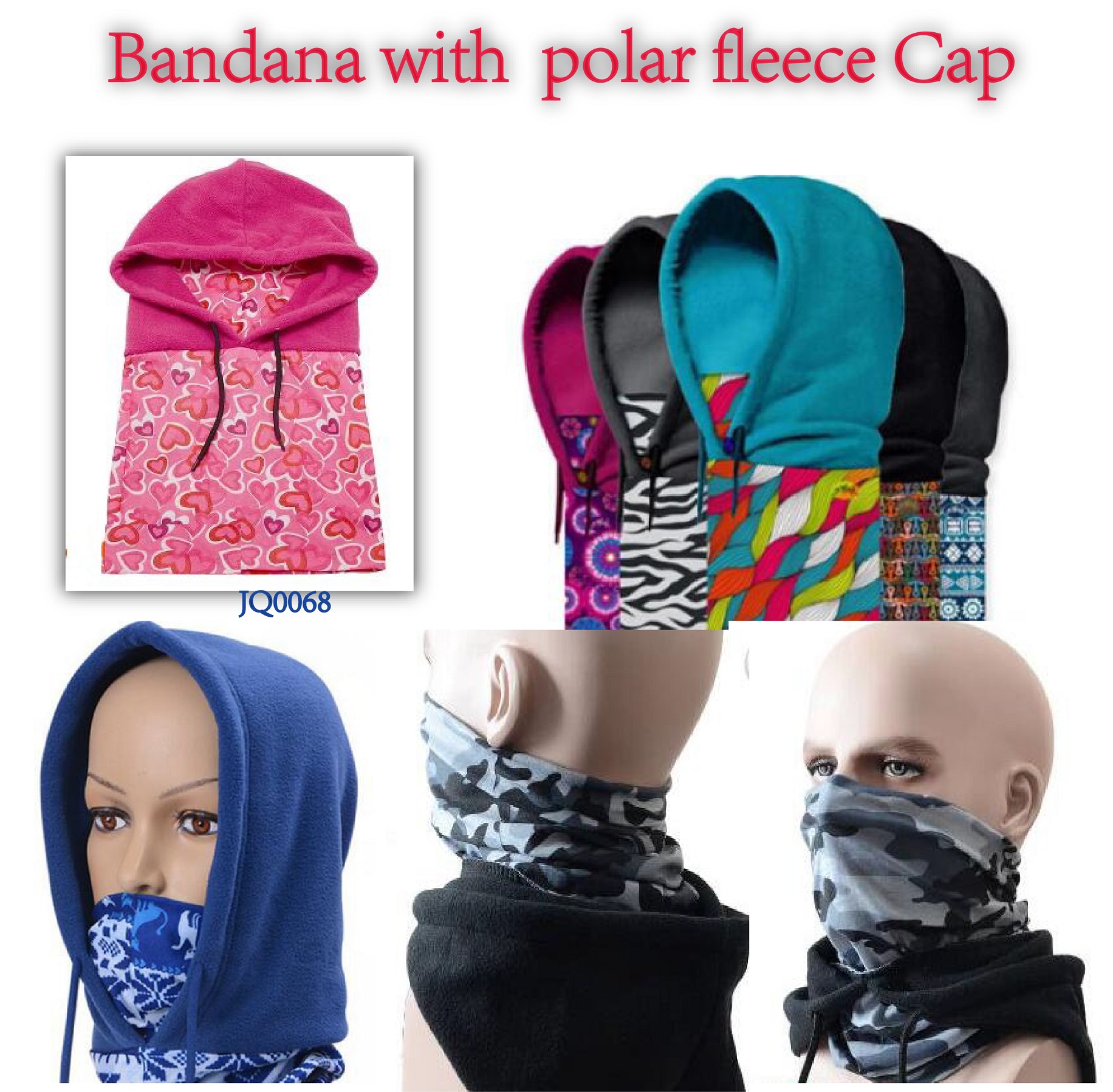 Bandana with polar fleece cap